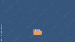 Animated folder of documents, image and video. File organization concept animation. Stock Video