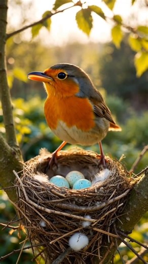 Robin Bird Building Nest From Scratch 💕