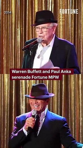 Warren Buffett and Paul Anka serenade Fortune MPW #MPW #WarrenBuffett