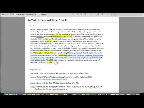 Simple in text citations for MYP Science