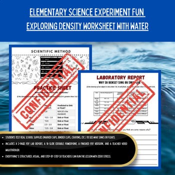 Density Experiment for Elementary Science: Worksheet & PPT Lab (Low Prep)