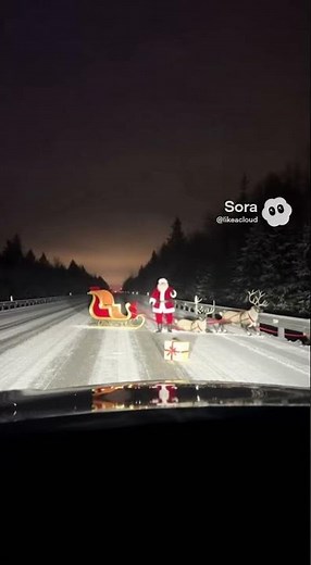 🎅 Santa’s Sleigh CRASH Caught on Dashcam! 😱 | #Santa #Christmas #Crash