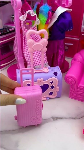 Satisfying With Unboxing Barbie Pink Furniture Toys, ASMR Video #shorts