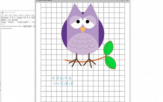【python入门】用turtle库画一个卡通猫头鹰