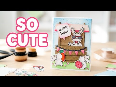 DIY Easter Card Making | Cute Bunny Sunglasses & Wooden Stand Tutorial