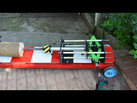 Homemade Wood SPLITTER using CAR Jack// A simple Way to split Firewood// Homemade inventions// +TEST