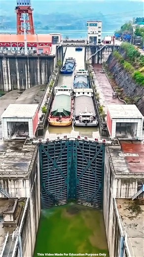 China’s Insane Water Lock System Moves Giant Ships Like Rockets 🚢😱#shortvideo #viralvideo