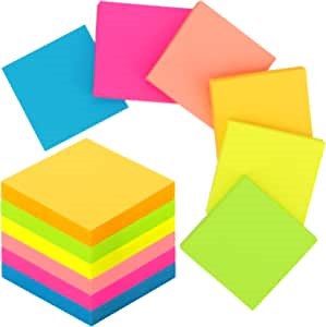 1200 Sheets Sticky Notes 3x3 inches, 6 Bright Colorful Self-Stick Notes Post for School, Home, Office, 100 Sheets Per Pad, 12 Pads in Total
