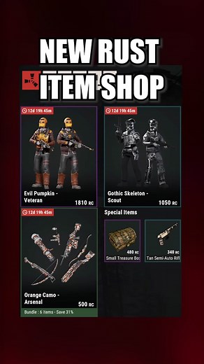 NEW RUST ITEM SHOP! SKINS HAVE 2 WEEKS AND SPECIAL HAS 1 WEEK LEFT! #rust #rustgame #consolerust #crust #rustconsole #rusttok #rustgameplay #rustpc #ayitsjj