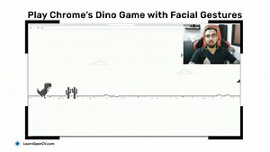 Playing Chrome’s T-Rex Game with Facial Gestures | LearnOpenCV #