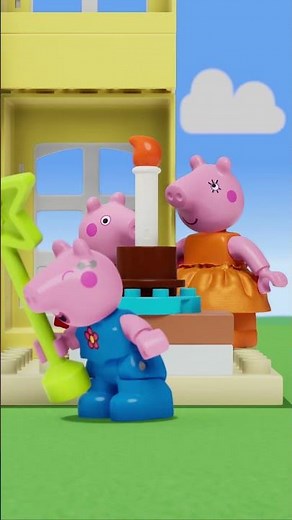 George's Birthday Cake 🎂 #PeppaPigChronicles #Shorts #LEGODUPLO