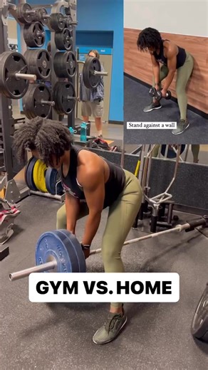 28K views · 700 reactions | Looking for gym workouts you can do at home? Check out these gym vs home variations from @jasminemays (IG)  Try these on your next back and shoulder day! 4 sets 12-15 reps each move Move 1: Landmine Row Move 2: Seated Lat Pulldown Move 3: Hinged Lat Pulldown Move 4: Overhead Press Move 5: Frontal Raise w/ Rotation | Peach Perfect | Facebook