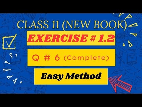 Exercise 1.2 class 11 Math New book | class 11 math CHP 1 | ex 1.2 Q 6 class 11 new book | 1st year