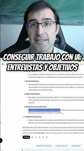 Conseguir trabajo con IA: entrevistas y objetivos