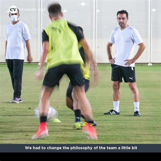 In his Masterclass, Xavi revealed the leading principle he looked to instil in his team during his first managerial job at Al Sadd: The ball is not a bomb, It must be enjoyed. 🧠🇪🇸 | Coaches' Voice
