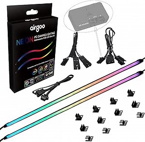 airgoo NEON Addressable RGB PC LED Strip, 15.75 x 0.55 x 0.28 inches diffused Silicon Rubber Tube, for 5V 3-pin argb Header or Corsair Controller, Come with Magnetic Brackets