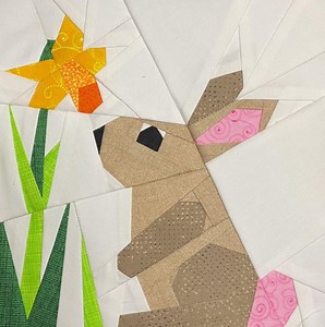 Bunny With Daffodil Paper Pieced Quilt Block Pattern (PDF Download) - Etsy Canada