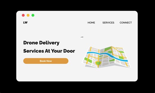 Drone Map Delivery Animation