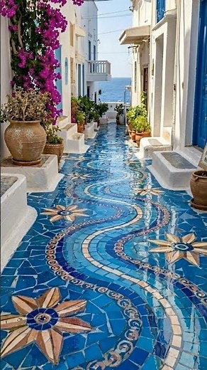 Greek Coastal Mosaic Epoxy Floor 🌊 | Ultra Realistic River Effect Timelapse