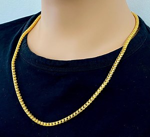 Solid 22K Gold Franco Chain - Diamond Cut 4mm, 916 Gold - Etsy