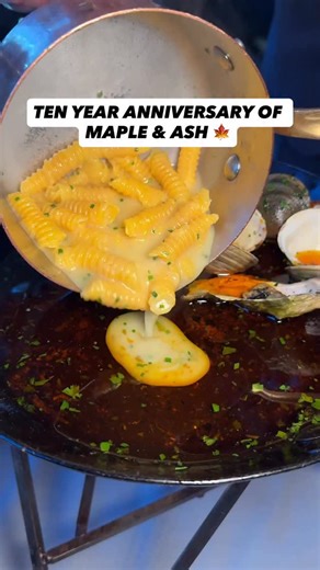 6.5K views · 93 reactions | Maple & Ash invited me in to celebrate their 10 year anniversary! The IDGAF brunch is always a hit 朗 Name: Maple & Ash in Gold Coast  Fact: Maple & Ash Boston is opening in 2026! 8 W Maple St, Chicago, IL 60610 #mapleandashchicago #chicagobrunch #mapleandash #chicagofood #chicago #foodreview | Sergelato | Facebook