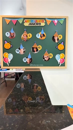 Profê Pamela Ferraz on Instagram: "Escreva eu quero 🥳🎉 Mural de Aniversariantes – Editável no Canva 🎉Deixe a escola ou empresa mais colorida e organizada com esse painel super fácil de montar! 💛✨ ✔ Placas de todos os meses ✔ Fotos e datas editáveis no Canva ✔ 1, 2 ou 3 aniversariantes por folha ✔ Elementos decorativos inclusos ✔ PDF pronto para imprimir ✔ Tutorial passo a passo Monte onde quiser! Usei um quadro de 100×80 cm, mas você pode adaptar para qualquer mural. E se tiver muitos alunos