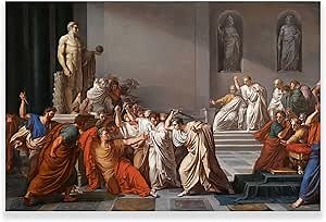 The Death Of Julius Caesar Painting By Vincenzo Camuccini Poster - Religious Canvas Wall Art - Fine Art Prints for School Library Unframed (The Death of Caesar,8x12inches/20x30cm)