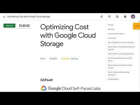 Optimizing Cost with Google Cloud Storage GSP649