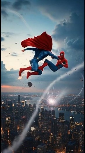 Super man vs spider man Epic battle #shorts #shortvideo #spidermanvssuperman #spiderman #superman