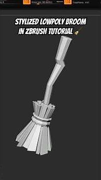 Stylized LowPoly Broom 🧹 in zBrush Step by Step Mini Tutorial