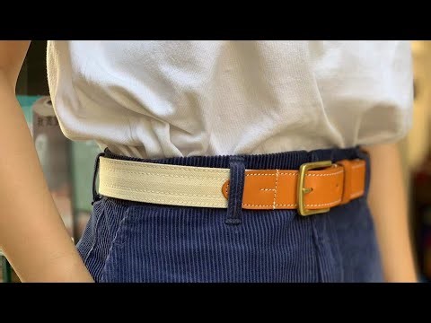 Canvas & Vegetable-Tanned Leather Belt #belt #canvasbelt #ootd #fashion