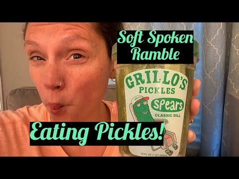 ASMR Pickle Spears 🥒 INTENSE Crunch Sounds + Soft Spoken Rambling