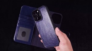 LUMARKE for iPhone 16 Pro Max Case Wallet with Card Holder - Detachable Flip Folio Cover - RFID Blocking 4 Card Slots - Premium Leather Magnetic Kickstand - Protective Phone Case, Black