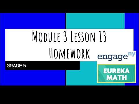 Engage NY // Eureka Math Grade 5 Module 3 Lesson 13 Homework