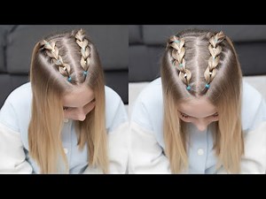 EASY HAIRSTYLE FOR GIRLS WITH BANDS AND LOOSE HAIR PULL THROUGH BRAID HAIRSTYLE