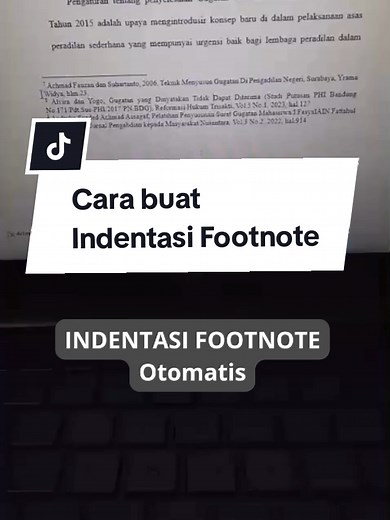 Cara Cepat Buat Indentasi Footnote