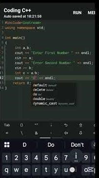 Program for division two numbers in C++ language #trending #coding #viralvideo #computerscience