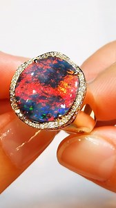 Australian Black Opal originating from the infamous Lightning Ridge. Sourced, designed and set by Kat Florence. www.KatFlorence.com | KAT FLORENCE