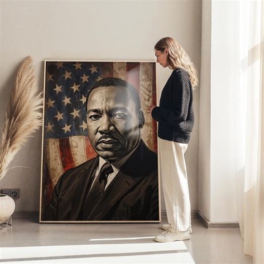 Martin Luther King Jr Poster: Patriotic American Art, USA 250 Civil Rights Wall Decor - Etsy