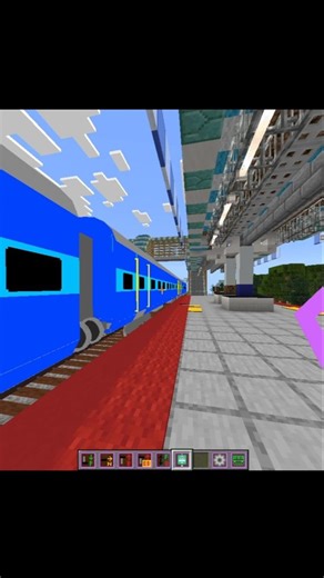 WDP-4D Hauling Blue ICF Coaches in Minecraft #indianrailways #wdp4d #icfcoach
