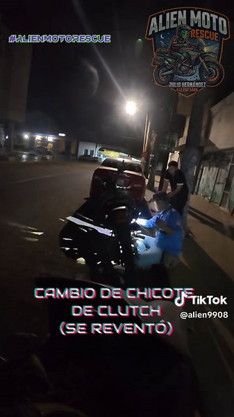 SERVICIO NOCTURNO CAMBIO DE CHICOTE DE CLUTCH 👽👽👽👽🏍️#rescatandoando #mecanicoslocos #alienmotorescue
