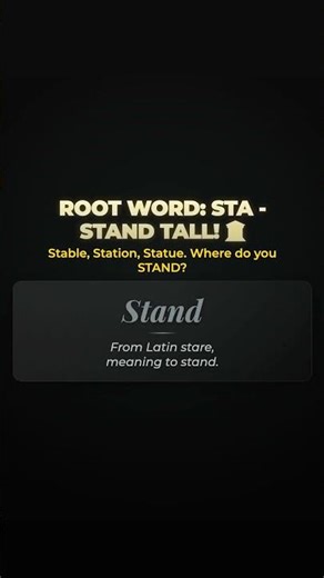 Root Word: STA - Stand Tall! 🏛️