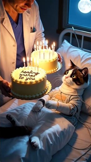 Cerita Sedih Seorang Dokter Menyalakan Lilin untuk Seekor Kucing Kecil yang sakit dan Berani 🎂💔
