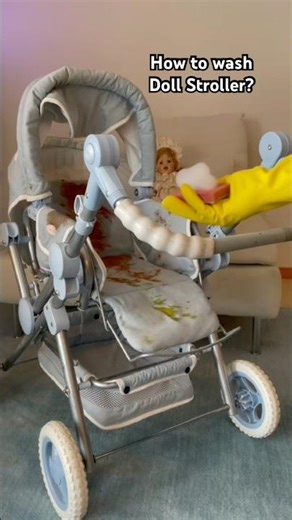 Cleaning Corolle doll pram #shorts #howto #asmr #corolle #toys