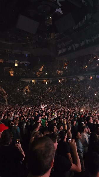 The woman in the white top at this Blink 182 concert