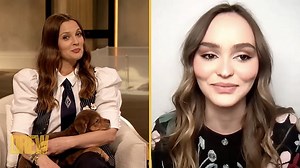 Lily-Rose Depp keeps it casual out in low-cut red blouse and jeans