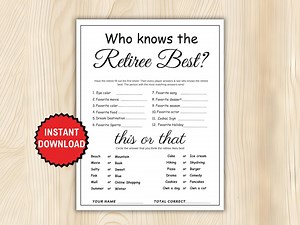 Who Knows the Retiree Best Game, Fun Co-worker Retirement Games, How Well Do You Know the Retiree, Printable Retirement Party Games - Etsy