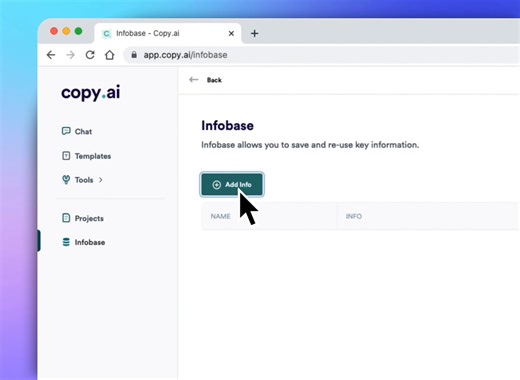 Copy.ai - How to Use Infobase