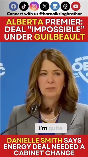 Alberta Premier Calls Out Guilbeault ⭐ Alberta Premier Danielle Smith says last week’s energy deal with Ottawa wouldn’t have been possible if Steven Guilbeault were still in the environment portfolio. She says Alberta and the federal government finally reached compromise on enhanced oil recovery tax credits — a breakthrough she believes Guilbeault’s approach blocked in the past. 🔥 #AlbertaNews #DanielleSmith #Guilbeault CanadaPolitics EnergyDeal CanadianNews TrendingReels PoliticalUpdate Ottawa