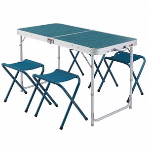 Our team of campers has created this folding table for up to 6 people to eat comfortably when camping. It comes with 4 folding stools.. Our motivation? To offer you a complete and compact solution for 4 people. The 4 stools are integrated into the table to take up less space. Can accommodate up to 6 people #workfromhomesolutions , #study@home , #foldabletables #worklife #laptop #chair | Decathlon Sports India | Facebook